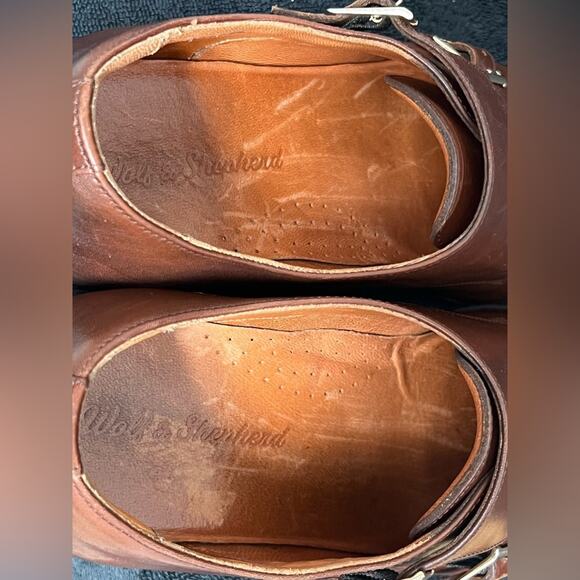 Wolf & Shepherd Mens Gambit Shoes Brown Monk Strap Buckle Leather Size 11 NICE main image 9